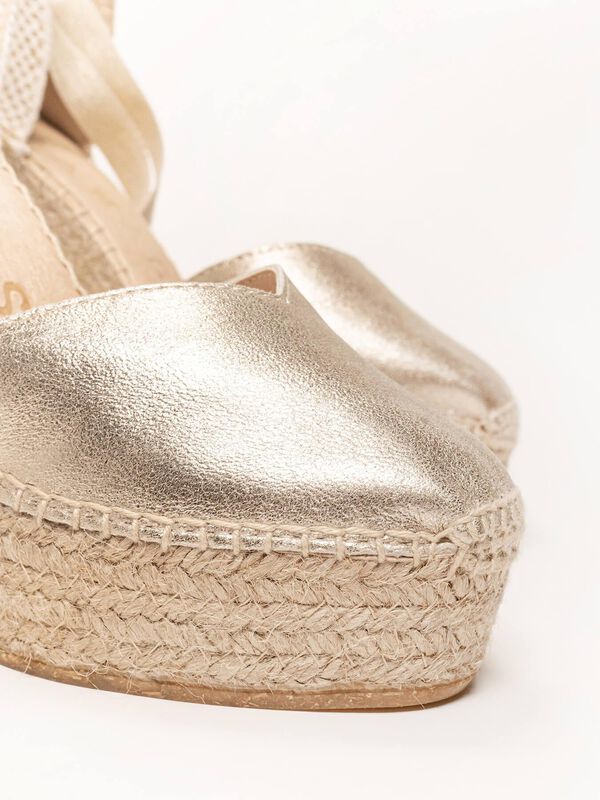 Alpargata de Cu&ntilde;a Alta Romero 12cm Oro image number null