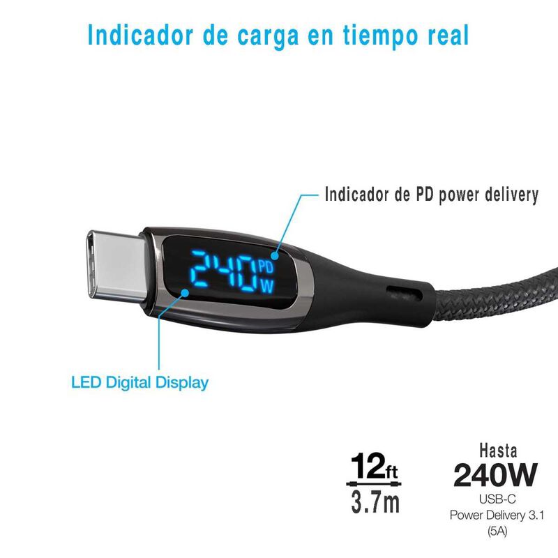 Cable Datos Naztech Digiwatt Usb-c A Usb-c 240w... image number null