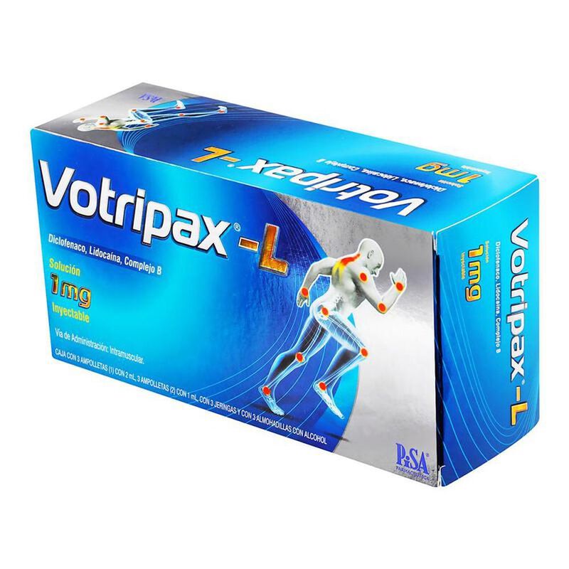Votripax-L 1 mg caja con 3 ampolletas de 2ml y ... image number null