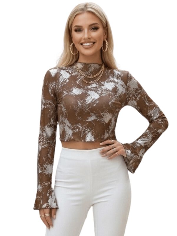 Blusa Brillante De Manga Larga Malabis Bl-1040 ... image number null