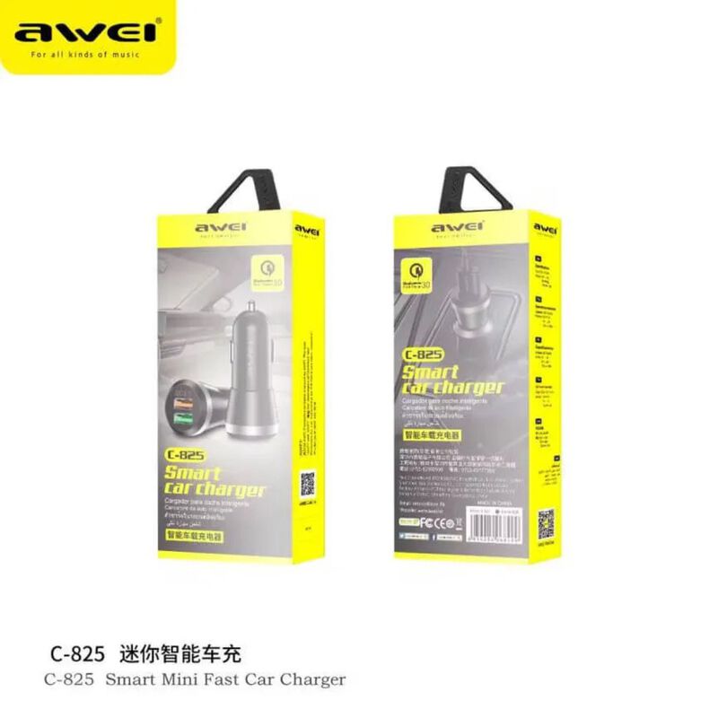 Awei C-825 Cargador De Auto Inteligente (negro)... image number null