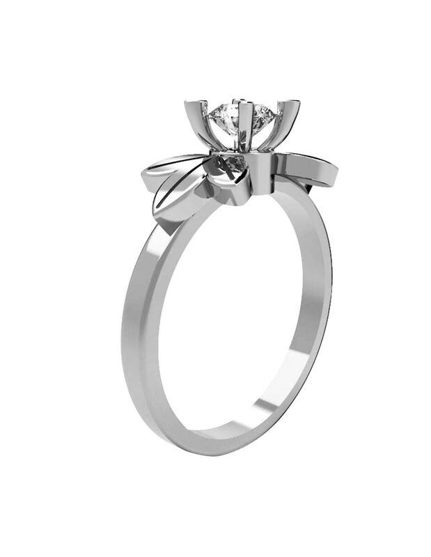 Anillo de Compromiso de 14K con Diamante de Lab... image number null