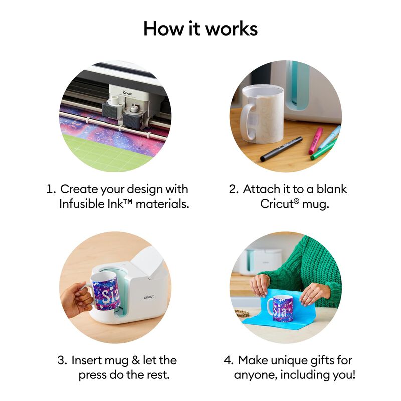 Prensa Para Tazas Cricut + 12 Tazas En Blanco (... image number null