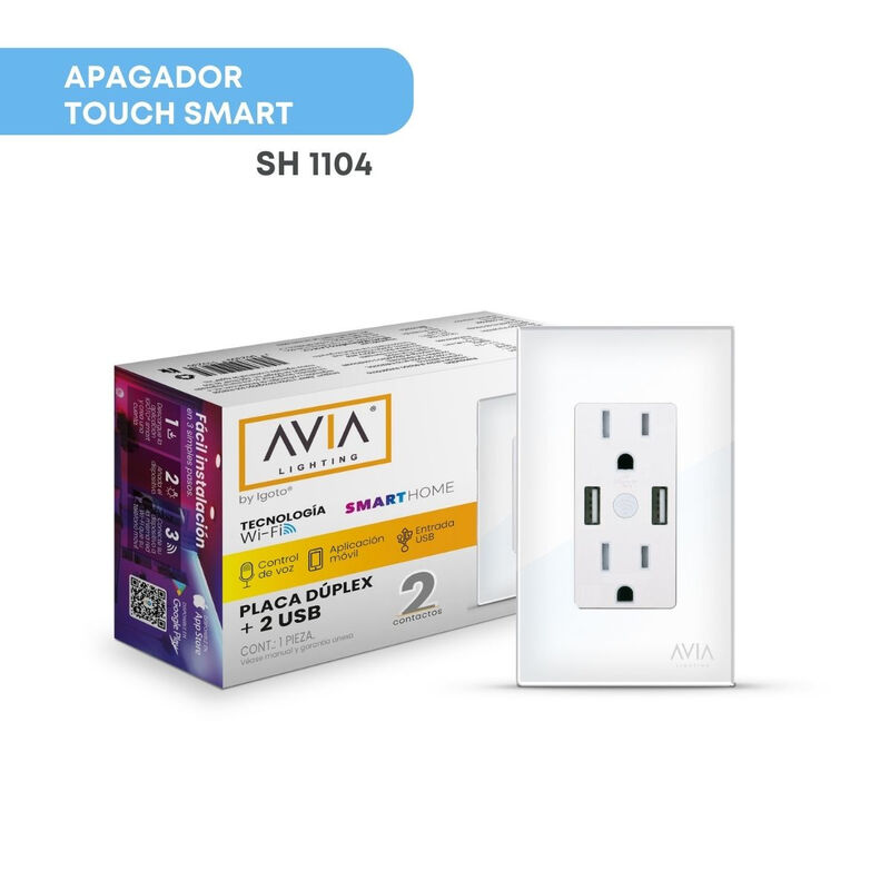 Pack 2 piezas Placa Duplex + 2 Puertos Usb Smar... image number null