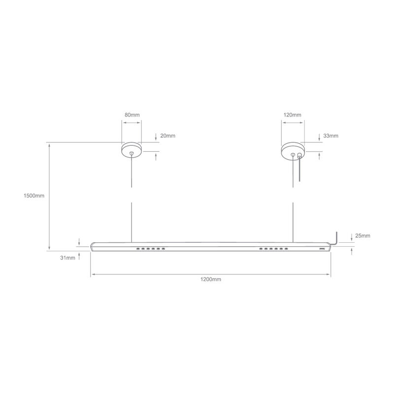 L&aacute;mpara Lineal LED 1.20 m, 12.5 W, Luz C&aacute;lida B... image number null