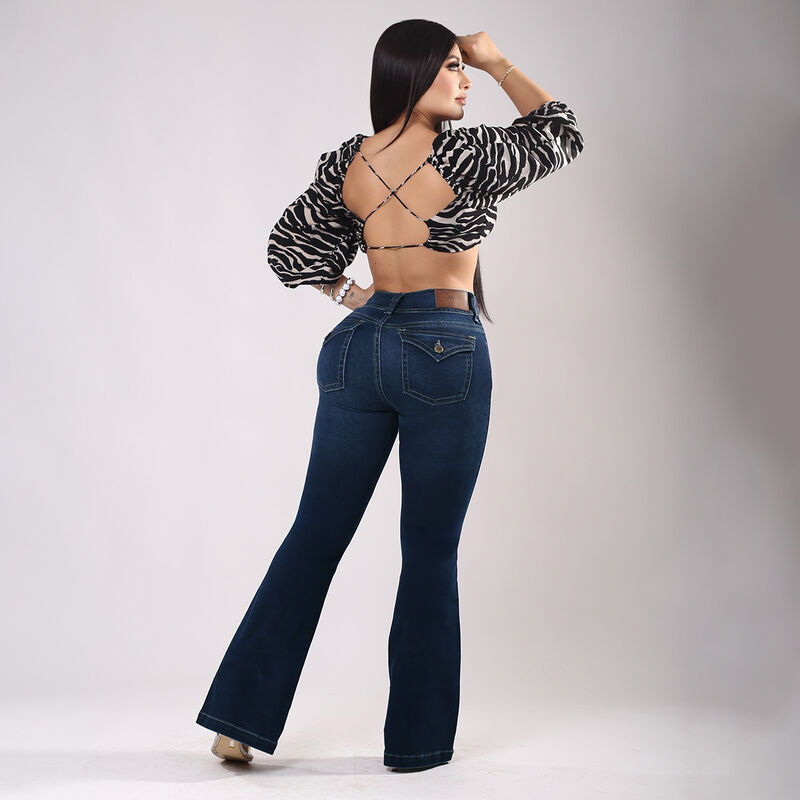 Jeans Campana S4802 Push Up Tiro Medio Mujer Sa... image number null