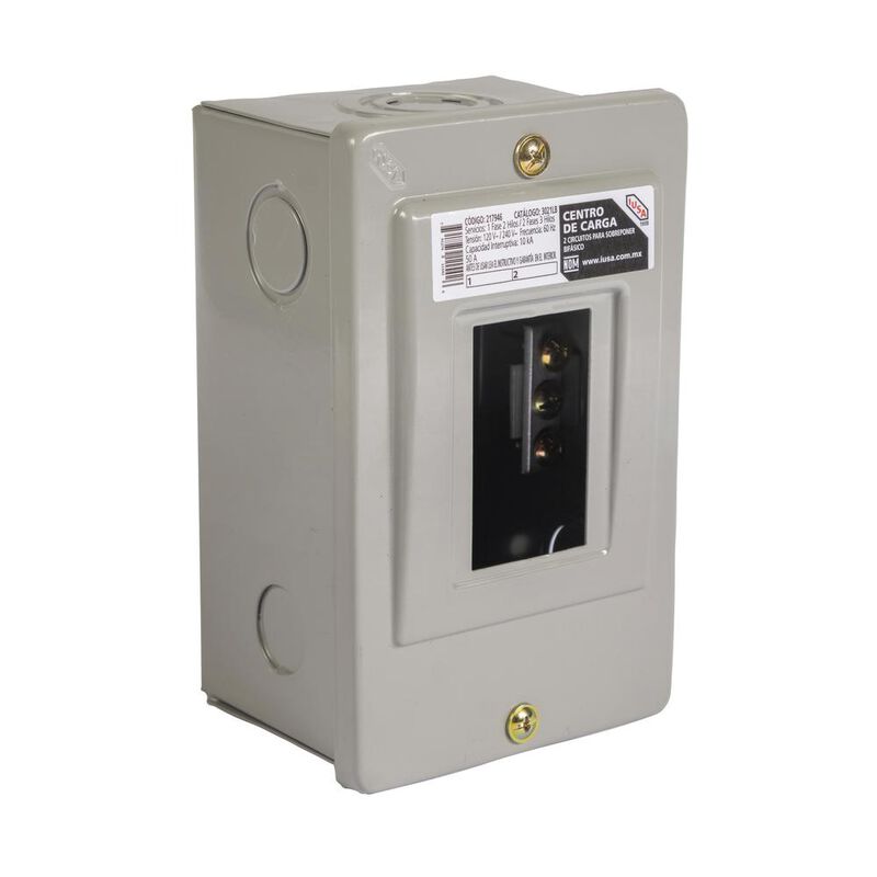 Centro de carga de 2 circuitos bif&aacute;sico sobrepo... image number null