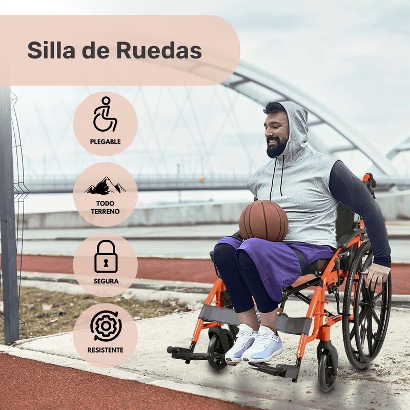 Silla Ruedas Deportiva Ligera Aluminio Plegable... image number null