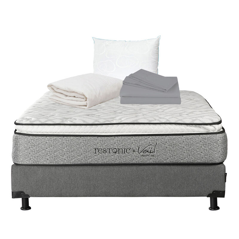Colch&oacute;n Queen Size Vail + Box + Almohada Oso + ... image number null