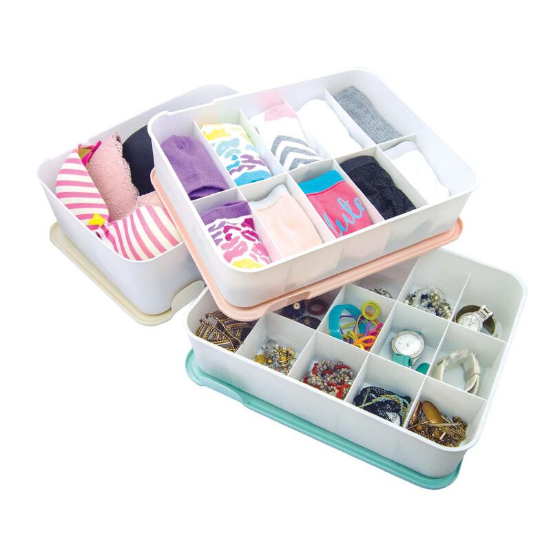 Set de 3 Cajas con Tapa Organizadoras para Ropa... image number null