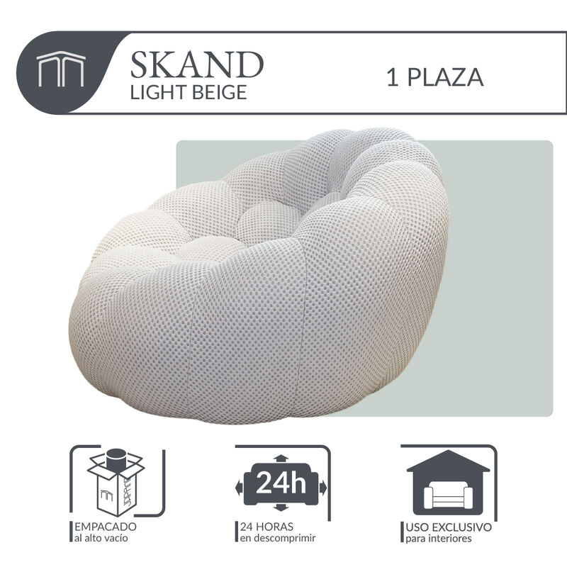Sill&oacute;n Espuma Alta densidad SKAND Light Beige 1... image number null