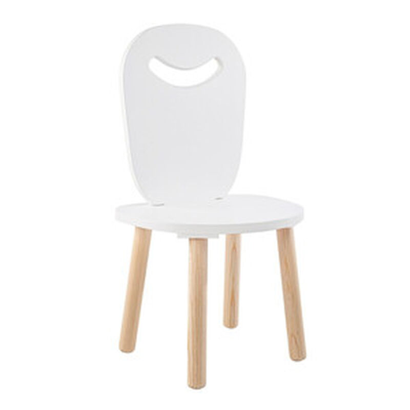 Silla Infantil Moderna de Madera Blanca image number null