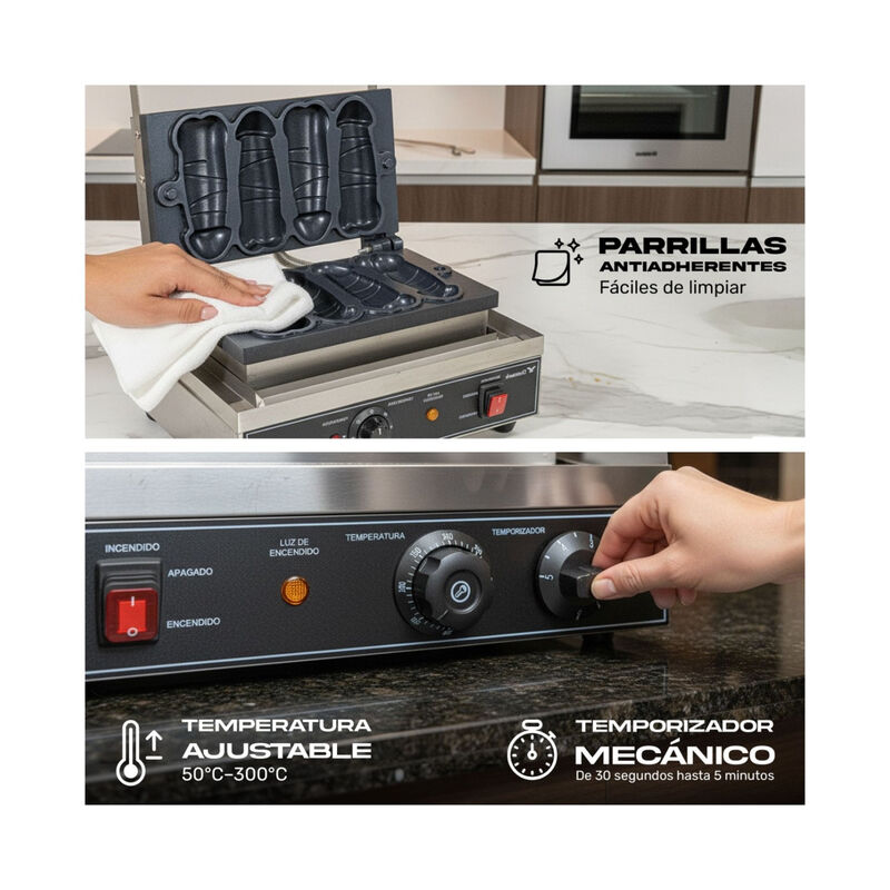 Wafflera Antiadherente El&eacute;ctrica Moldes Figuras... image number null