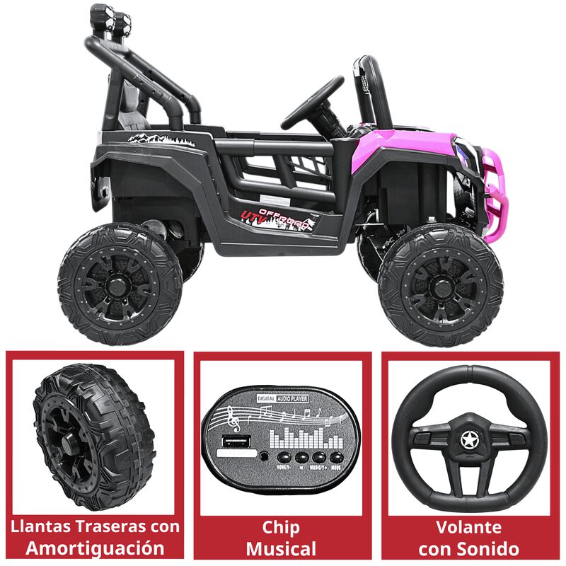 Montable El&eacute;ctrico Para Ni&ntilde;os 4x2 Luces Delante... image number null