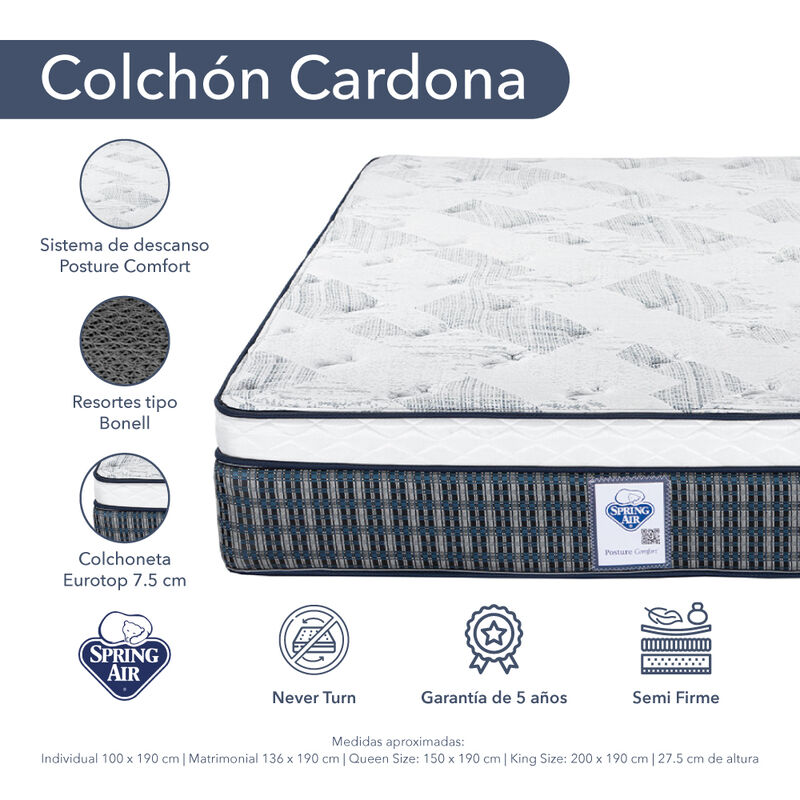 Colch&oacute;n King Size Cardona Spring Air image number null