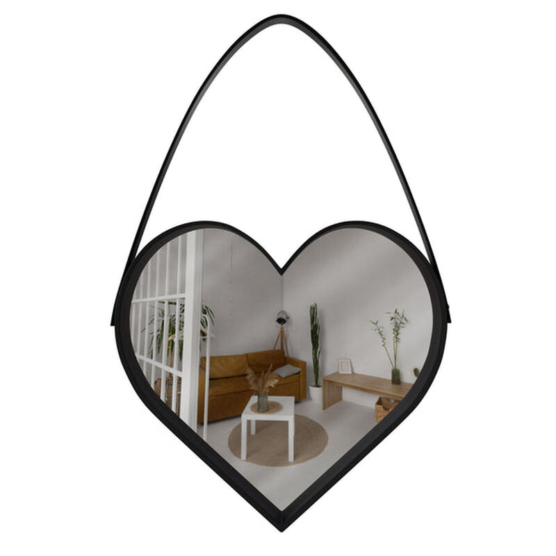 Espejo De Pared Decorativo Ideen Coraz&oacute;n Negro image number null
