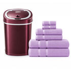 Bote De Basura Autom&aacute;tico Touchless 15l Vino Con Sensor + 6 Toallas Lila De Regalo Kyuden Home