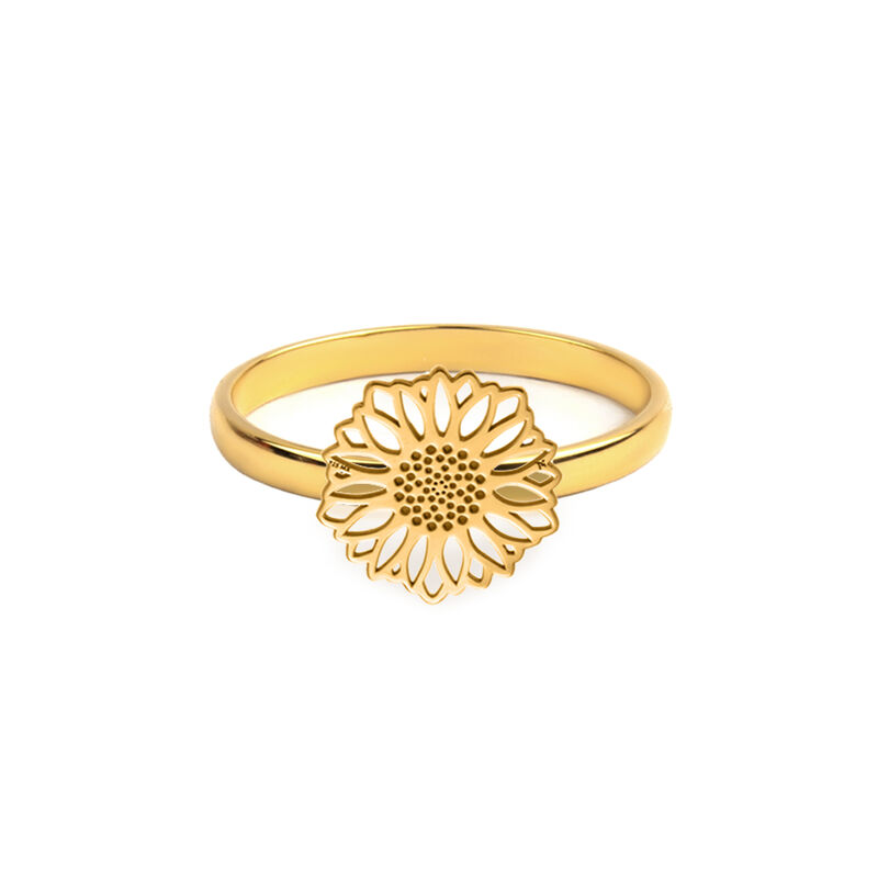Anillo Girasol De Plata Con Ba&ntilde;o De Oro image number null