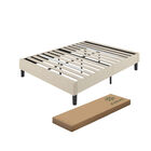 Zinus Curtis | Base De Cama Tapizada De Madera Queen Size Color Beige