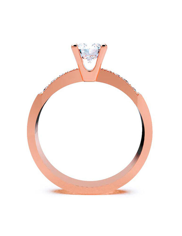 Anillo de Compromiso de 14K con Diamante de Lab... image number null