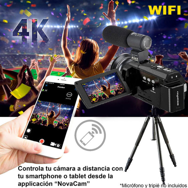 Videocámara 4k Vak 534 Wifi 48mp Visión Nocturn... image number null