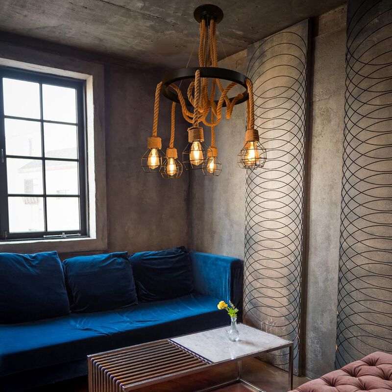 L&aacute;mpara Candil Colgante De Cuerdas Vintage image number null