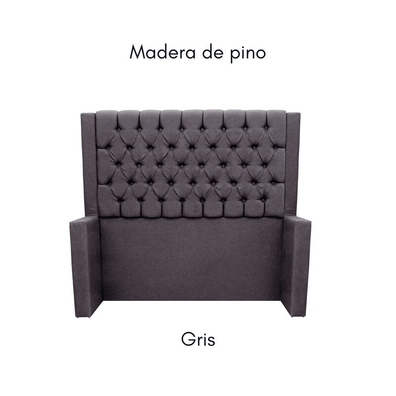 Cabecera Landi Queen Size Gris Plata image number null