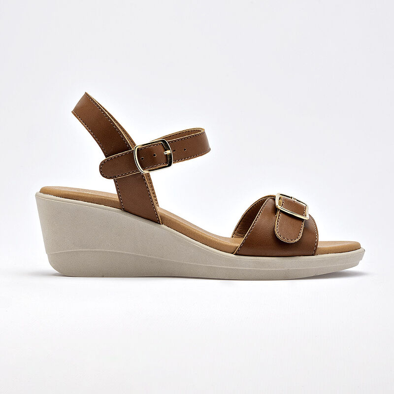Gilardi sandalia cu&ntilde;a para mujer camel cod 1404... image number null