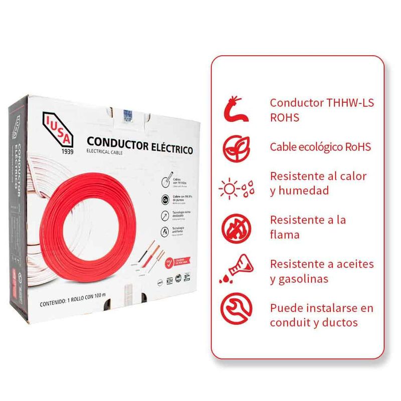 Cable Thw-ls/thhw-ls Ce Rohs 8 Awg En Caja Colo... image number null