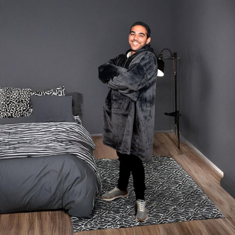 Pijama Adulto Unitalla Sudadera Cobija Gris Osc... image number null