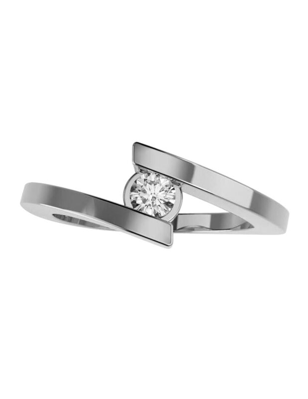 Anillo de Compromiso en Oro de 10K con Circonia... image number null