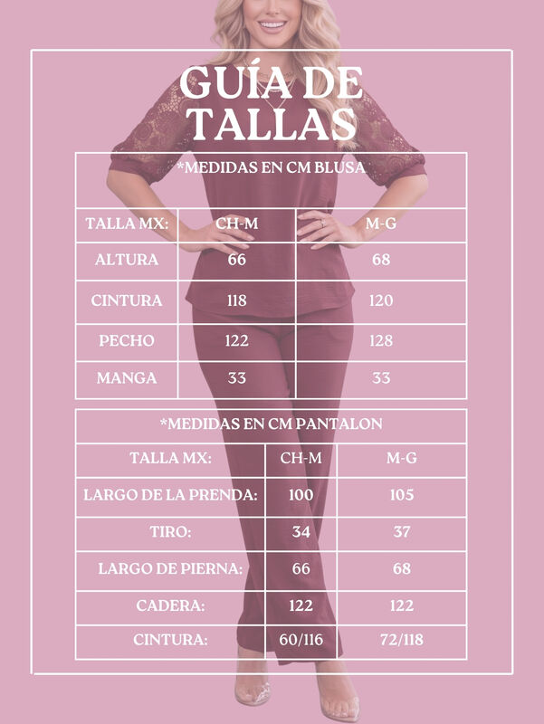 Conjunto 2 Piezas, Blusa Con Mangas De Encaje Y... image number null