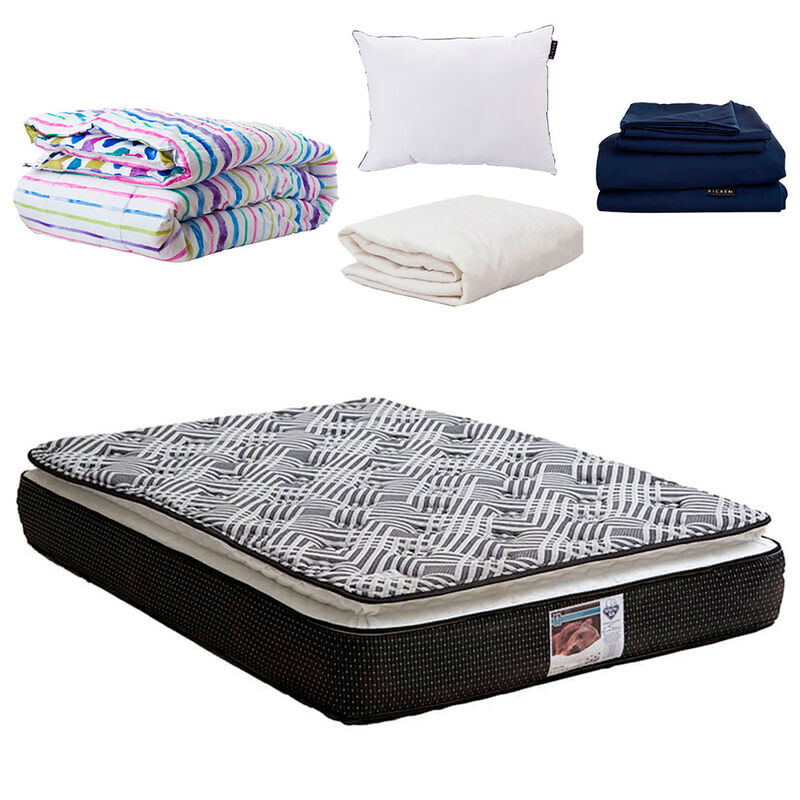 Colch&oacute;n Queen Size Spring Air Omega+S&aacute;banas Sof... image number null