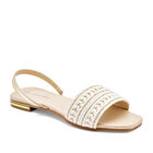 Liz mariana Sandalia para mujer blanco dorado