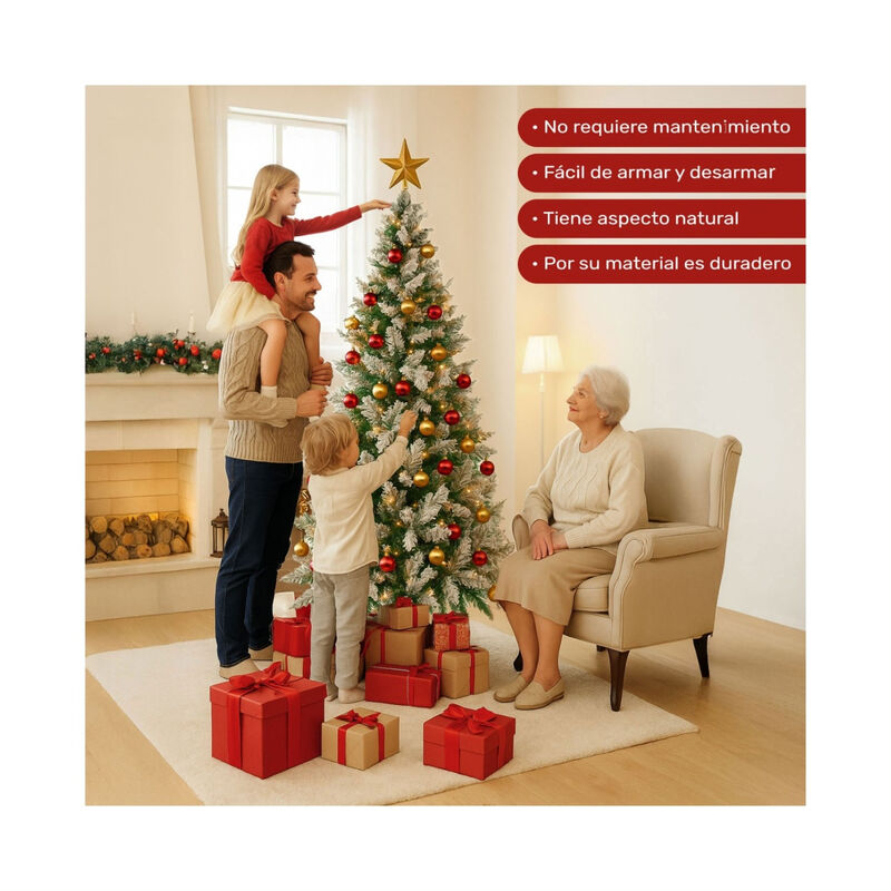 Arbol Navidad Nevado Premium 1.6m Pino Navide&ntilde;o... image number null