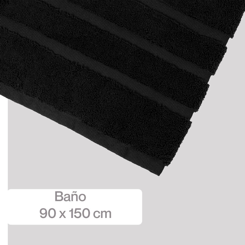 Toalla Twist Ba&ntilde;o 90x150cm Negro image number null