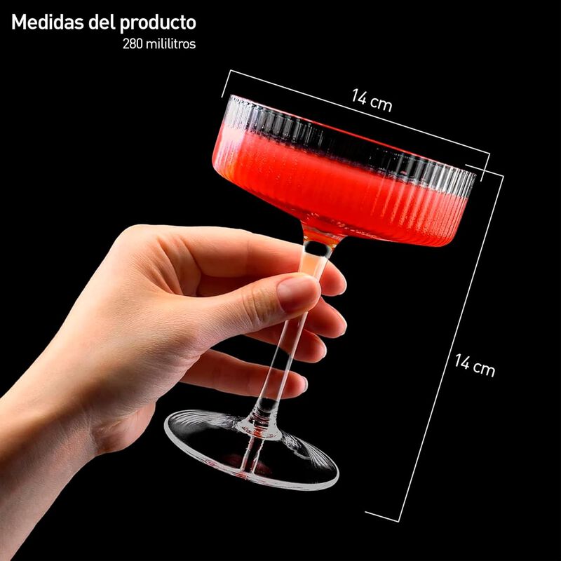 Set de 4 Copas 280 ml de Cristal Bluelander image number null