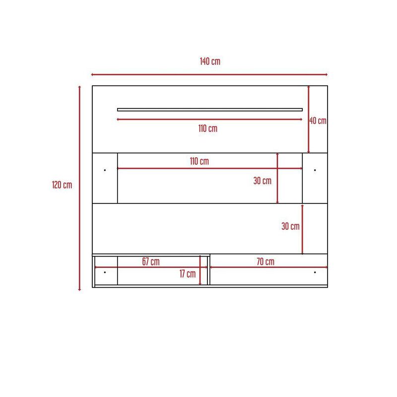 Panel De Tv Ascher, Capacidad Para Tv De Hasta ... image number null
