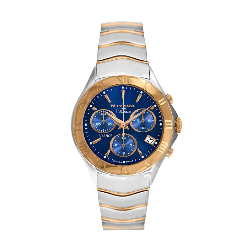 Reloj Nivada Millionaire Dama Bicolor Azul Roma... image number null