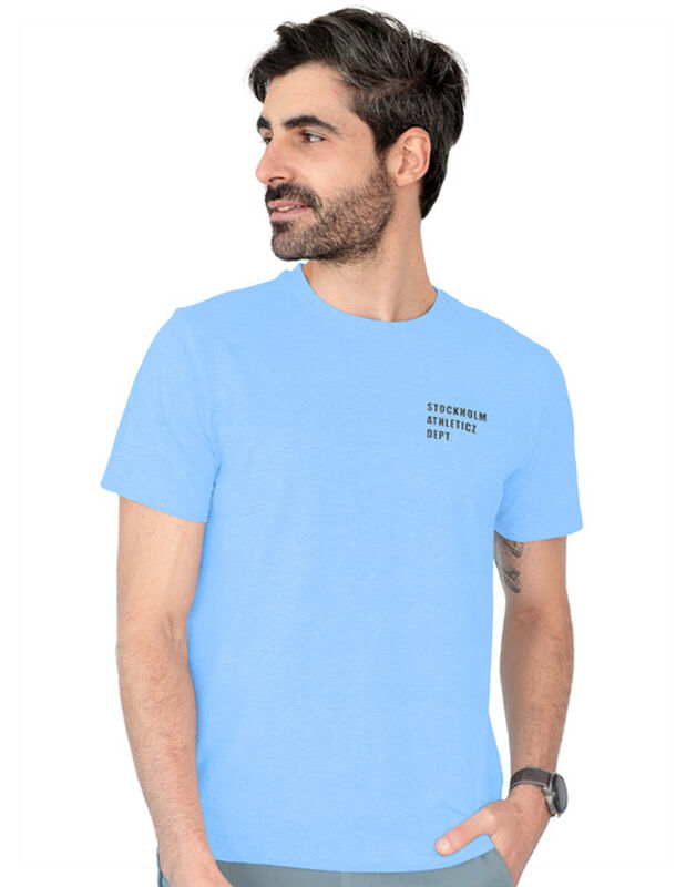 Playera Caballero Basica Premium Estampado Azul... image number null