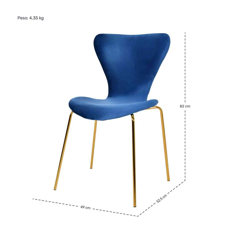 Juego Set 4 Sillas Terciopelo Comedor Tapizada ... image number null