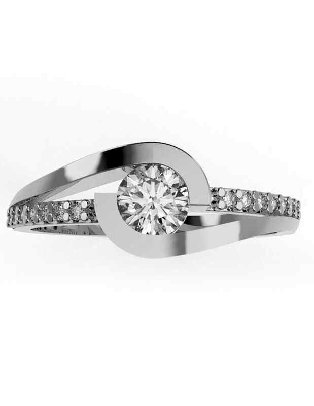 Anillo de Compromiso en Oro de 14K con Circonia... image number null