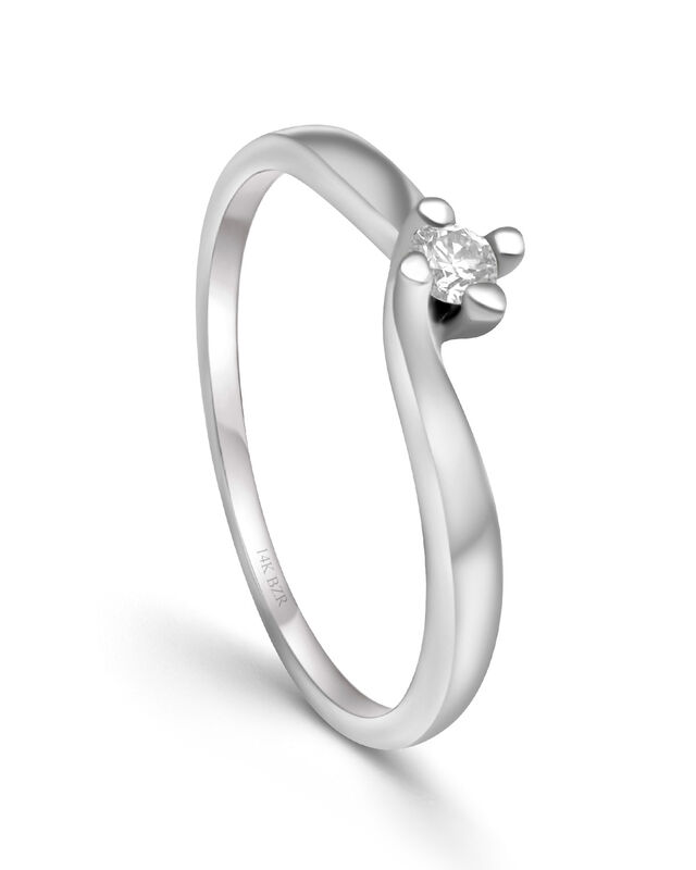 Solitario En Oro Blanco 14k Con Brillante De 10... image number null