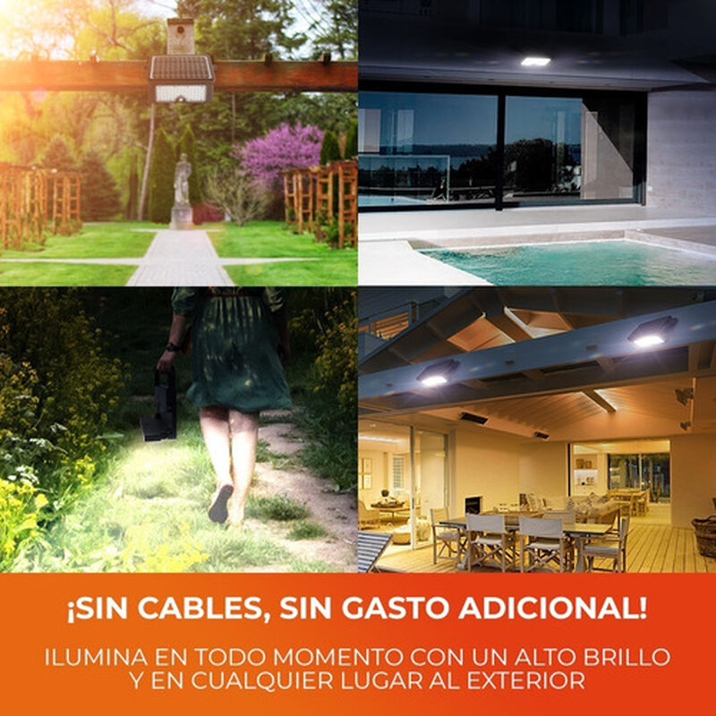 L&aacute;mpara Solar Led 10 W Luz Fria Bater&iacute;a Integra... image number null