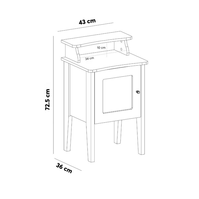 Mesa Auxiliar Bertolini Charlotte Off White Pin... image number null