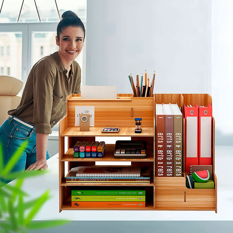 Organizador de Madera para Escritorio Bluelande... image number null