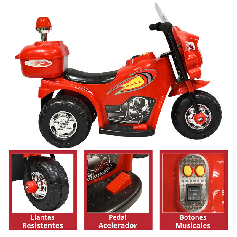 Moto Montable El&eacute;ctrica para Ni&ntilde;os Luces y Soni... image number null