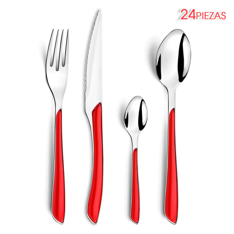 Juego De Cubiertos 24 Piezas Varadero - Rojo image number null