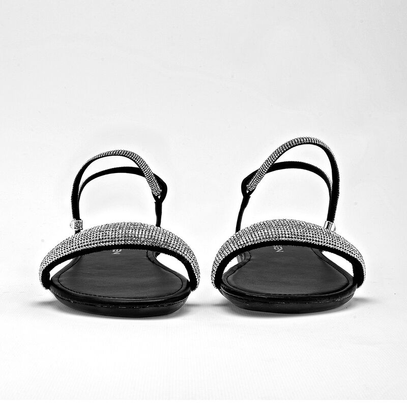 Clasben sandalia piso para mujer plata negro co... image number null
