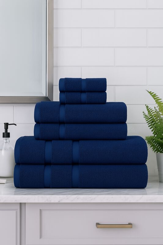 Juego de 6 Toallas de Microfibra Suaves y Absor... image number null